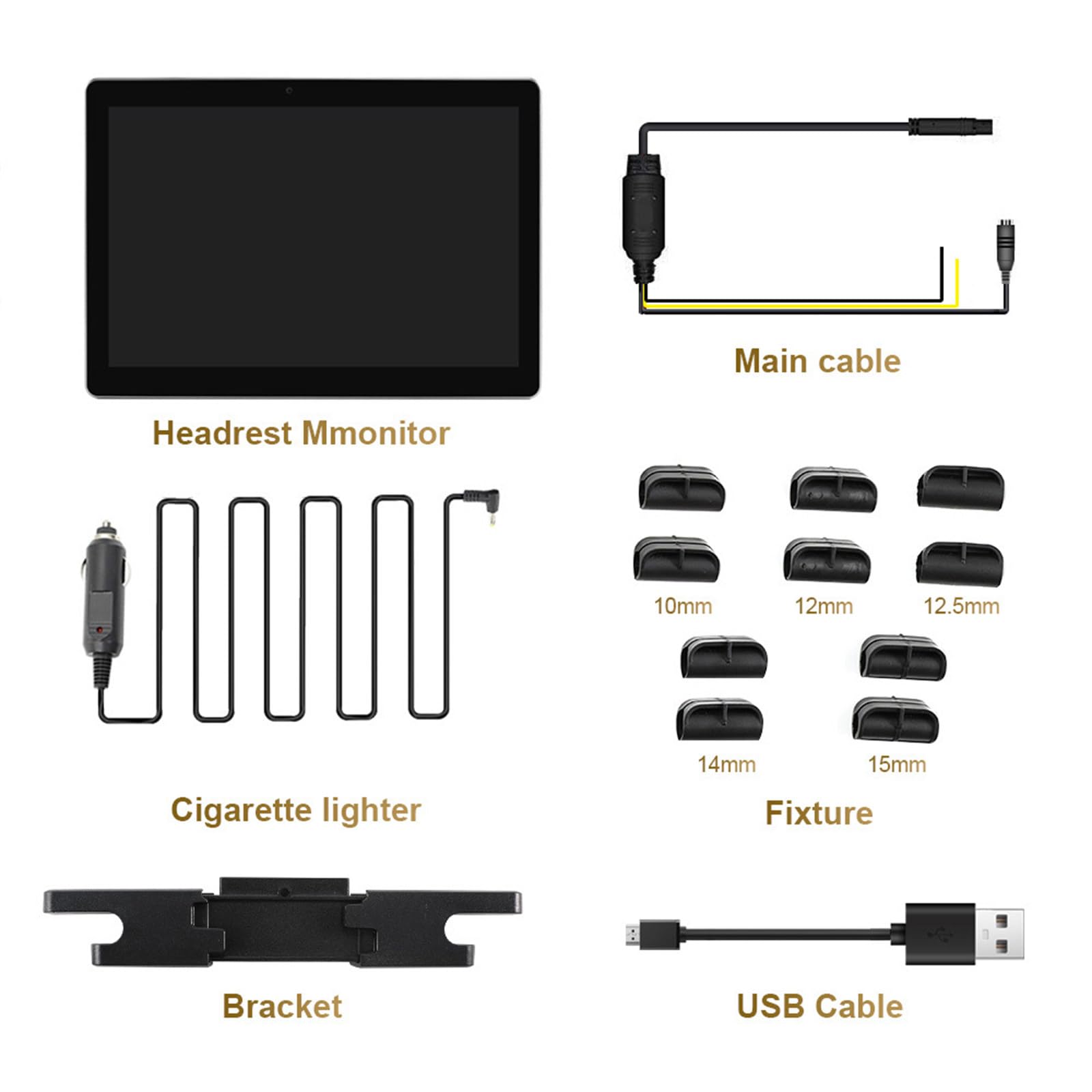 FAXIOAWA Lettore del Sistema di intrattenimento Posteriore per Auto con Display Esterno per poggiatesta per Auto da 10,1 Pollici con Fotocamera Frontale,10.1-inches-2pcs