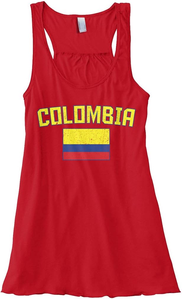 Threadrock Women's Colombia Flag Flowy Racerback Tank Top