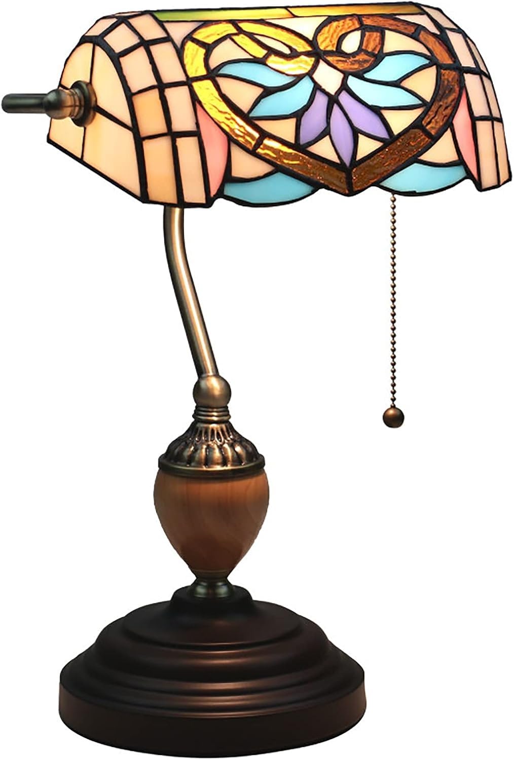 Table Lamp Tiffany Style Bedside Light Stained Glass for Coffee Shop