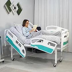 Cama Hospitalar Motorizada 4 Movimentos Elétricos Semi Luxo Altura Fixa Com Colchão, Articulada e Estrutura reforçada - Para Idosos Conforto e Segurança
