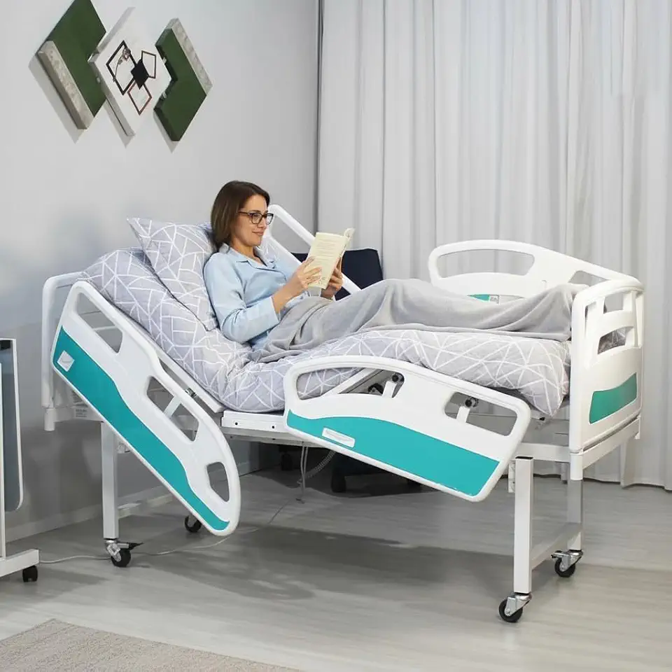 Cama Hospitalar Motorizada 4 Movimentos Elétricos Semi Luxo Altura Fixa Com Colchão, Articulada e Estrutura reforçada - Para Idosos Conforto e Segurança