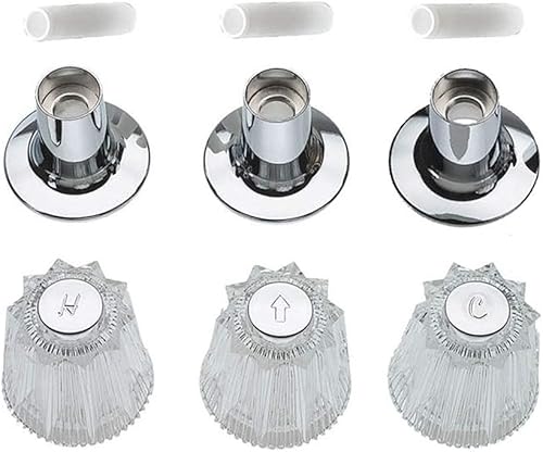 Thrifco 9400013 - Kit de remodelación de 3 manijas para bañeraducha de precio Pfister Windsor, asas acrílicas (calientefríodesviador), bridas