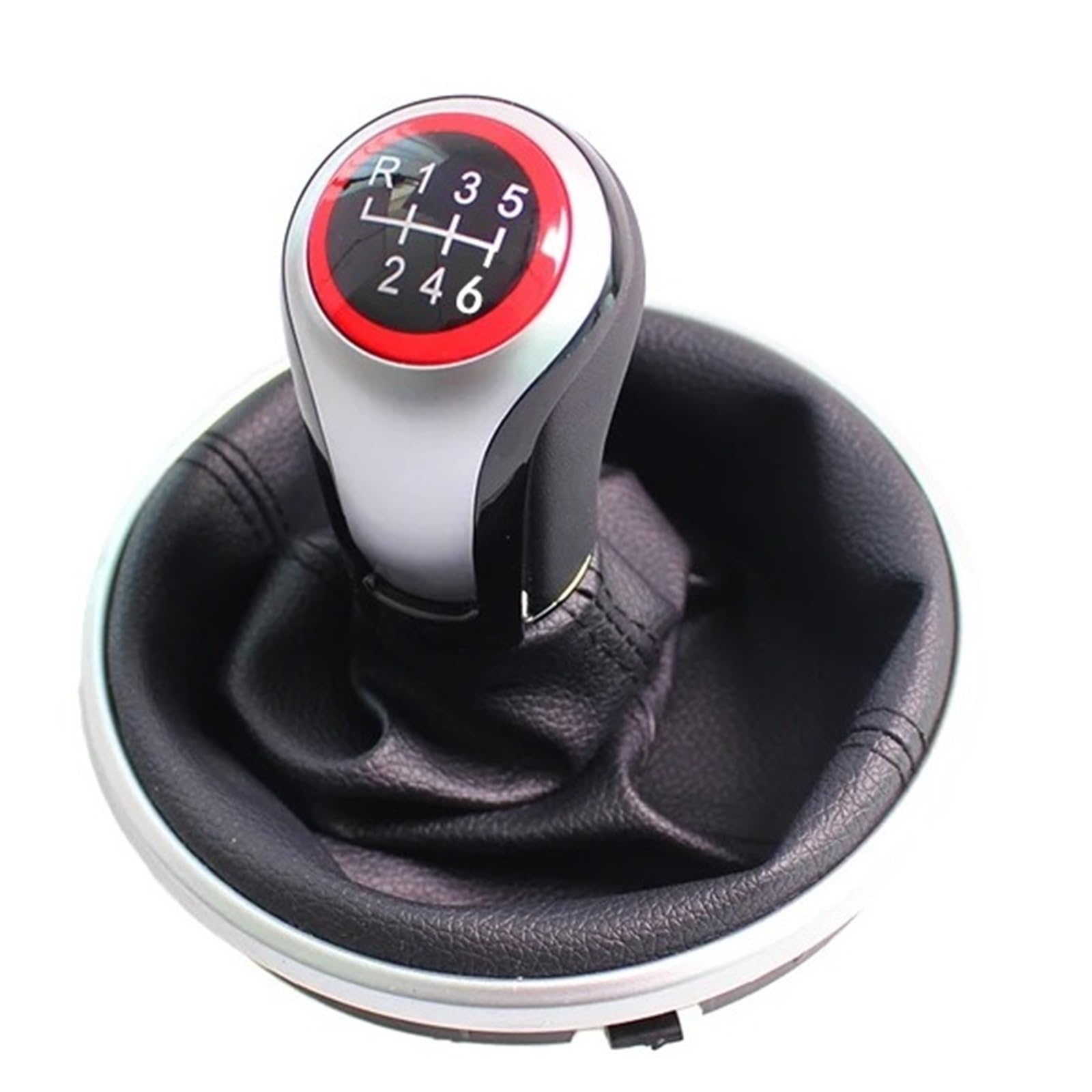 SAUANMNKTP Gearshift Knob for Skoda for Fabia 2 2007-2014 5 Speed MT Gear Shift Knob Gaiter Boot Cover(Black 6 Speed Suit)