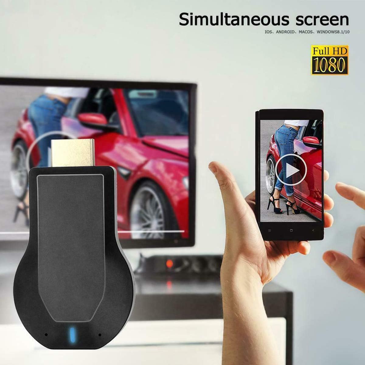 Special SOONHUA Wireless Display Dongle, Wireless HDMI Receiver 1080P Full HD Supported for iPhone, Android, iPad, PC, TV, Mac, Windows, Projector Cheap SOONHUA Wireless Display Dongle, Wireless HDMI Receiver 1080P Full HD Supported for iPhone, Android, iPad, PC, TV, Mac, Windows, Projector