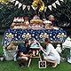 XJLANTTE 4 Stück Tischdecken zum 1. Geburtstag – rechteckige Tischdecken in Marineblau und Königsblau für Babypartys zum ersten Geburtstag, Partyzubehör, 139,9 x 218,6 cm (Mr Onederful)