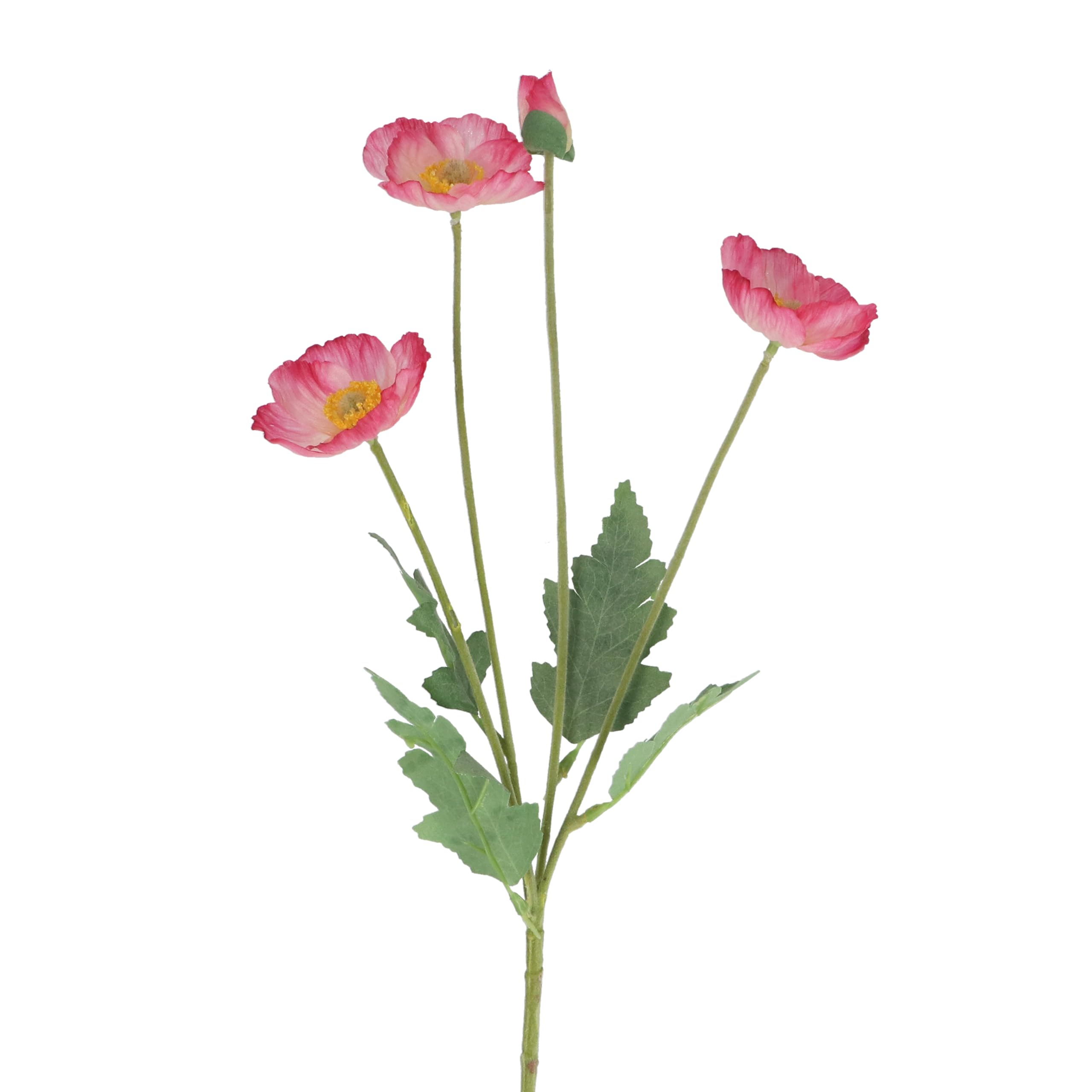 Gisela Graham Pink Artificial Poppy Spray, 58Cm, Polyester