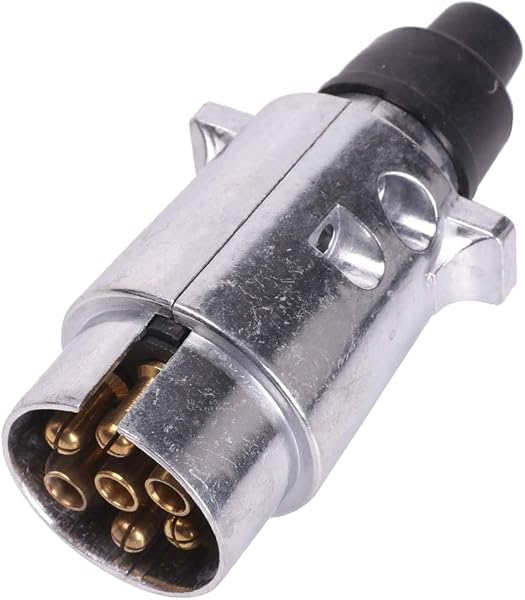 AOHEWEI Barra di Rimorchio Electrics Spina del Rimorchio 7 Poli Metallo Lega di Alluminio Connettori per Auto 7 Vie per Barche Caravan Camper O Altro Veicolo Commerciale - 1
