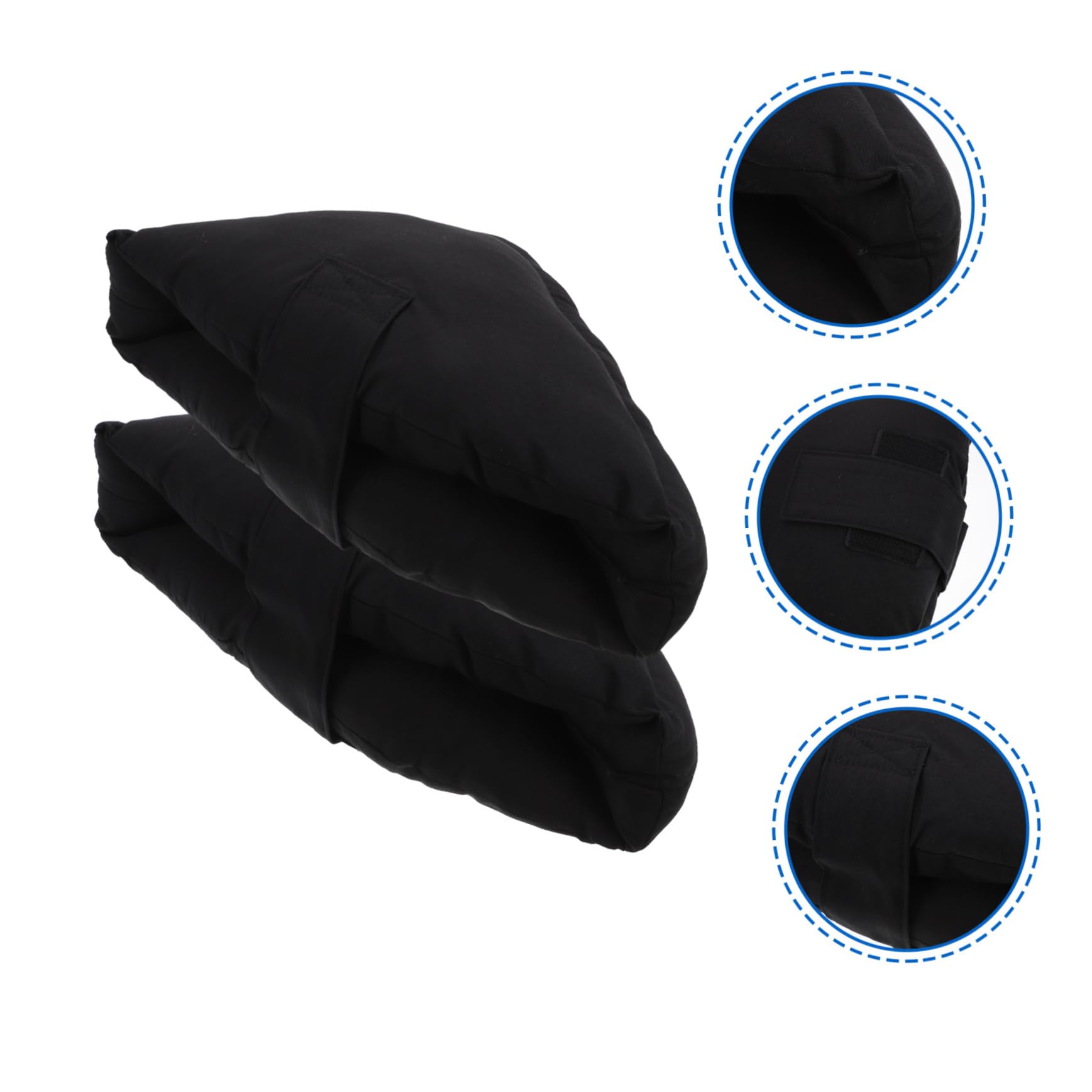 Protectores de Talón Elásticos Negros, Cojines Transpirables para Aliviar Presión, Material Textil y Cellucotton, Accesorios Cómodos para Uso Hospitalario y Doméstico