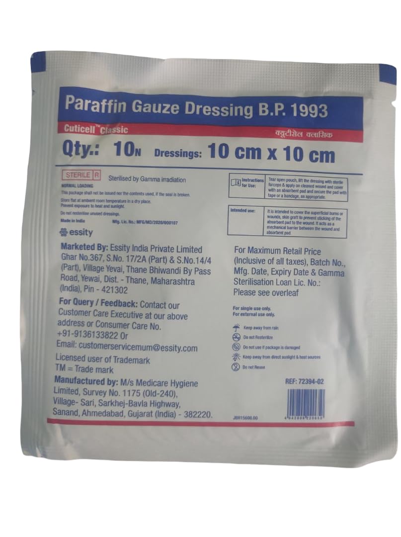 cuticell classic dressing CUTICELL CLASSIC, SIZE : 10CMX30CM, PARAFFIN GAUZE DRESSING