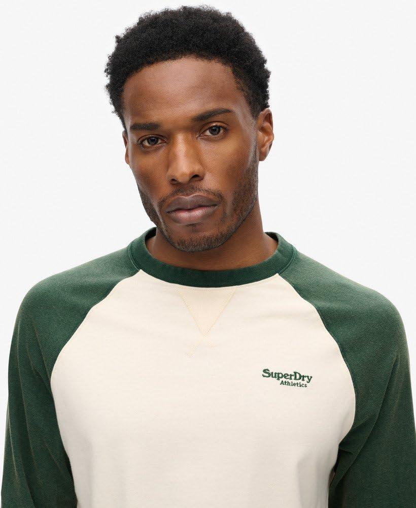 Superdry Herren Essential Baseball-Oberteil mit Langen Ärmeln und Logo