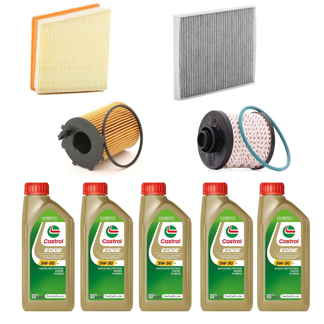 CORMAR KIT TAGLIANDO COMPLETO FILTRI + OLIO 5W30 COMPATIBILE CON FORD FIESTA VI 1.5 TDCi 55KW 75CV DAL 2012 ->