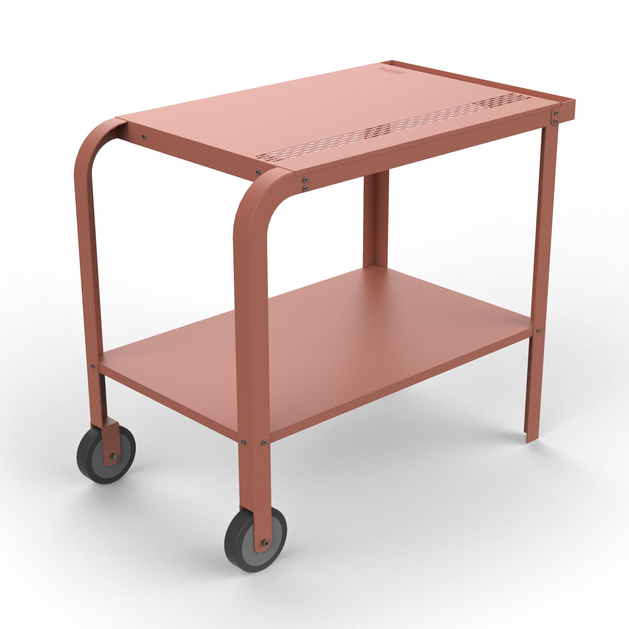 ZiiPa - Desserte Extérieure Vallone Terracotta - Table d'Appoint pour Four à Pizza & Barbecue - Compatible Fours Piana à Pellets & Gaz - Acier Thermolaqué - Rangement Intégré - 4 Coloris