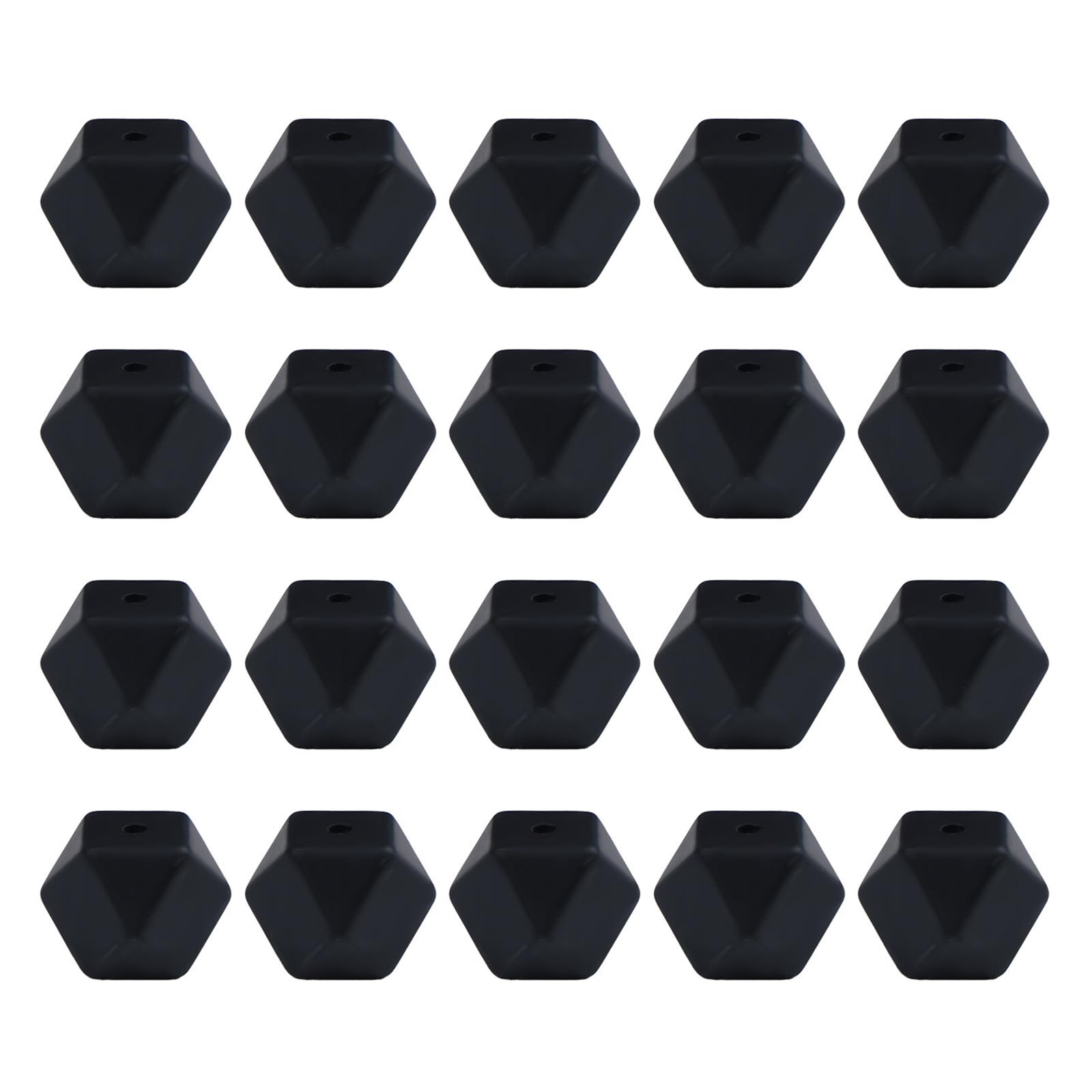 Buxuaaaa Black 20Pcs Geometric Craft Beads Polyhedron Faceted Resin Bead Octagonal Beads 14Mm Spacer For Making Jewelry Making Supplies