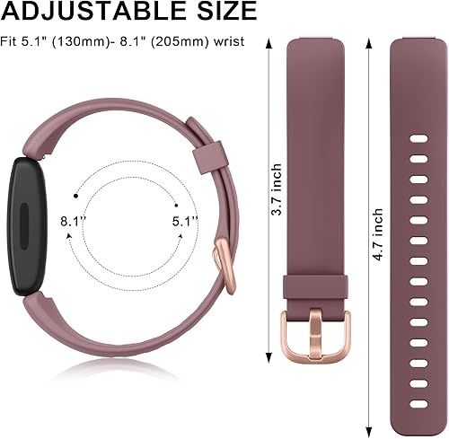 Miniatura 4 de Tobfit Paquete de 6 correas deportivas compatibles con Fitbit Inspire 2 bandas para mujeres y hombres, correas de silicona suave impermeables de