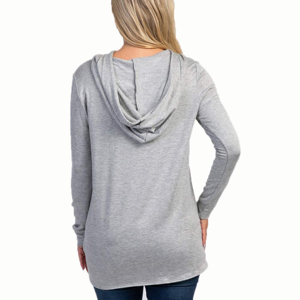 Huixin para Amamantar Sudaderas con Capucha Embarazadas Mujer Basicas Manga Larga Lactancia Tops Encapuchado 2in1 Maternidad Jersey Lactancia