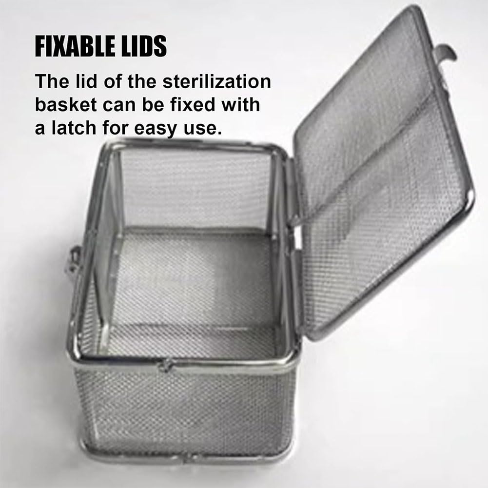 Vassoio di sterilizzazione per Strumenti Chirurgici, cestello in Rete di Acciaio Inox 304 per la sterilizzazione di apparecchiature mediche