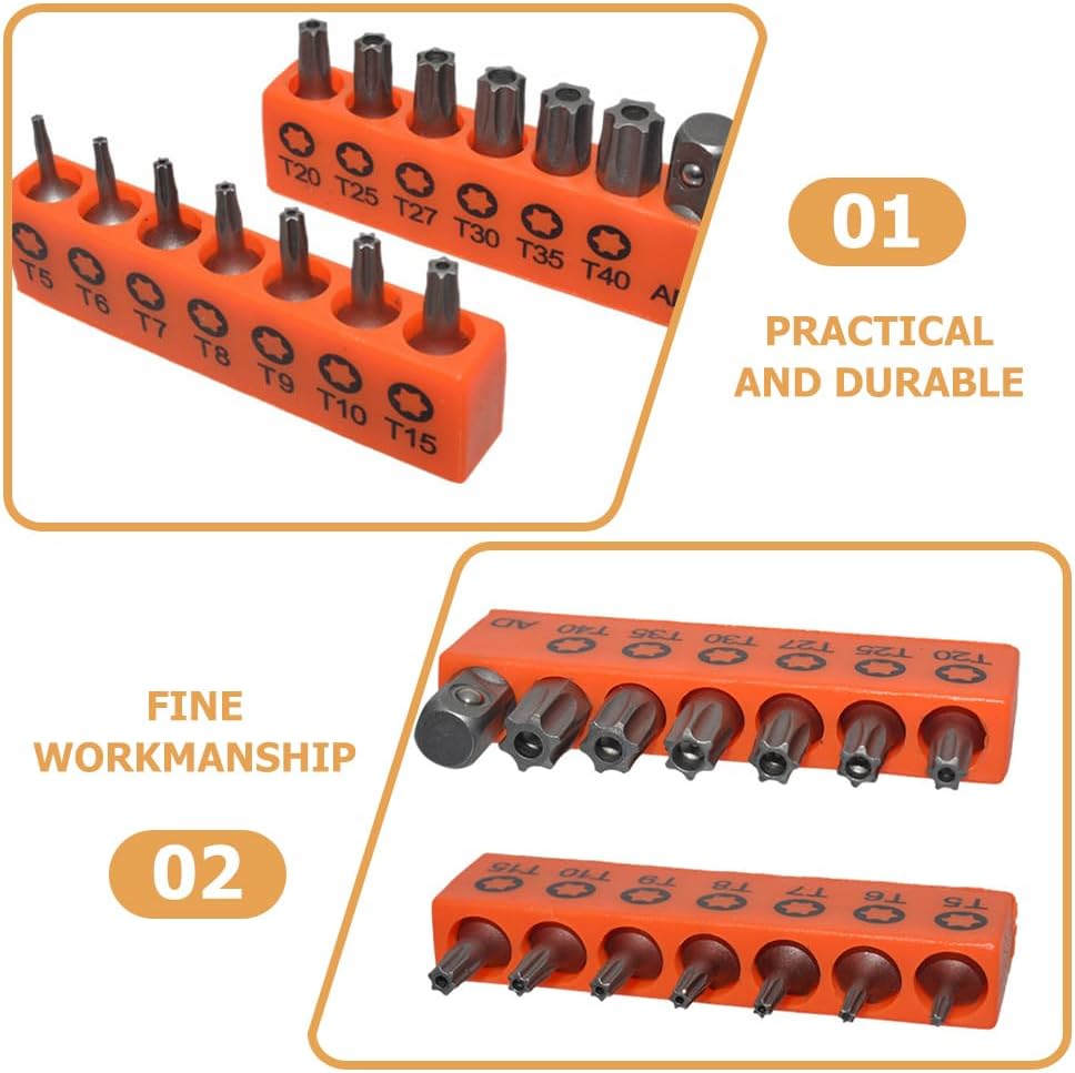 ULTECHNOVO Bit Set Security Bit Screwdriver S Alloy Steel Bits Home Repair Tool T15 Screwdriver Electric Bits Star Shape Tools for S2 Alloy Steel