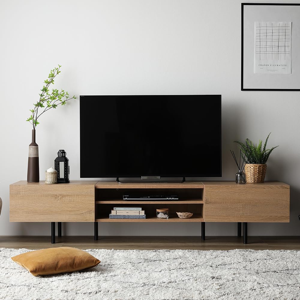 値引き交渉可です。テレビ台　５５インチ用　2018年購入　自宅泉区住吉台東での引き渡し希望です。 Amazon｜RASIK テレビ台 55型 対応 180cm幅 ナチュラル ローボード