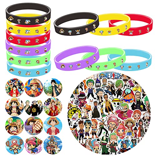 Pulsera De Silicona Traje One Piece Pulsera De Silicona Insignia De Personaje De Anime One Piece Pegatinas Niños Juguetes De Fiesta De Cumpleaños Para Niños Regalos Fiestas Temáticas