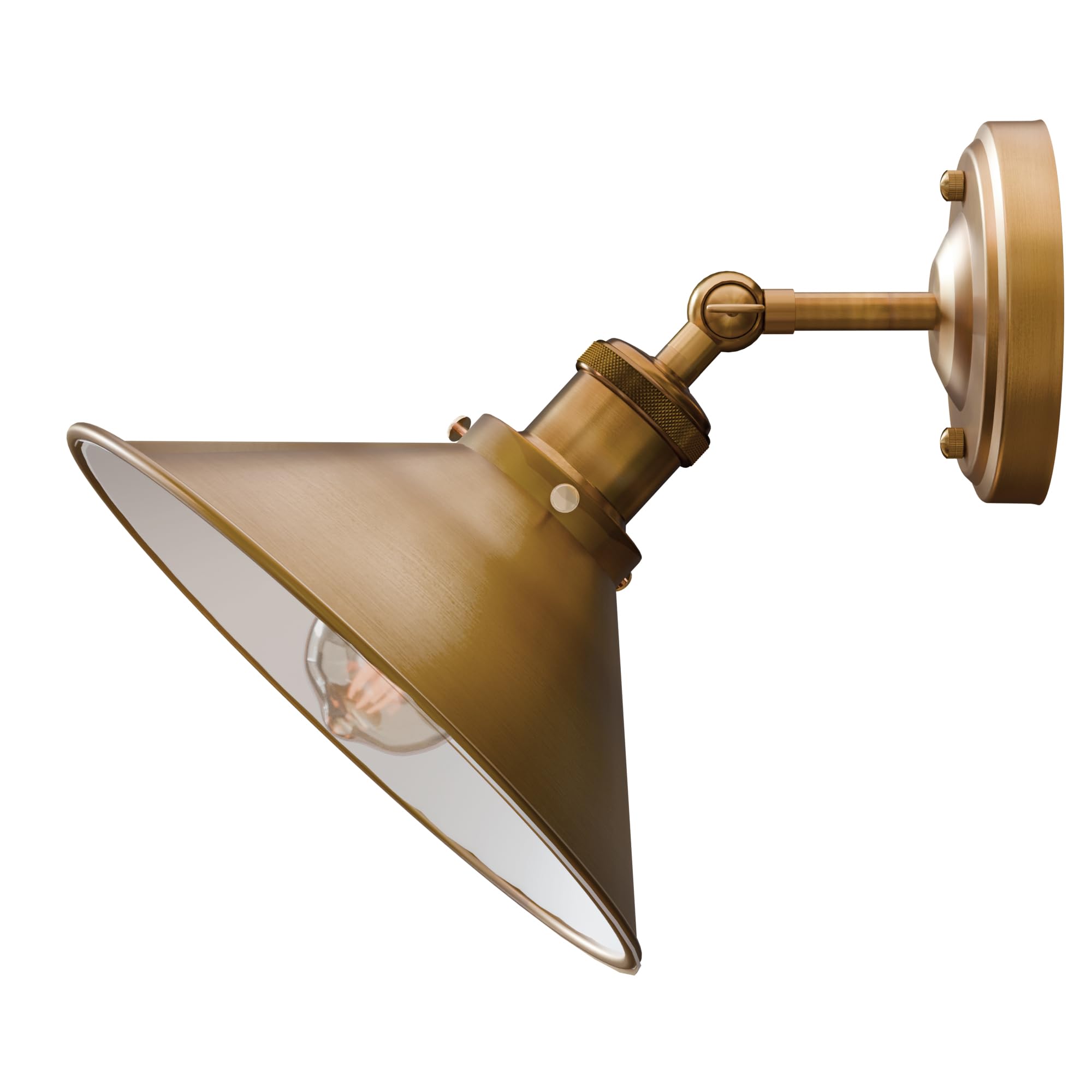 LEDSone Modern Vintage Retro Industrial Wall Sconce Light 22cm Yellow Brass Metal Wall Lamp Adjustable Swing Arm E27 Holder Stylish Lighting for Living Room Bedroom Office Home Décor (Yellow Brass)