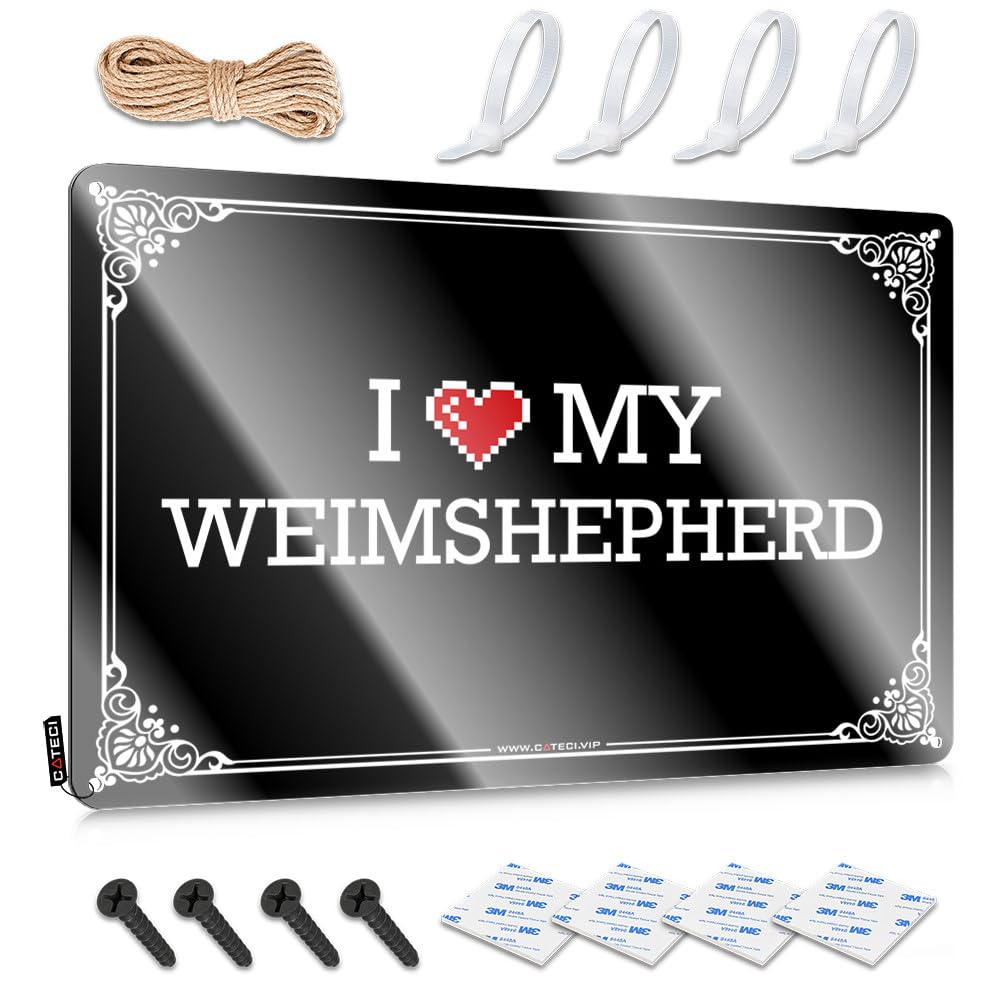 Fzfn Colour Wall Art Soft Area Gorgeous I Love My Weimshepherd For Mancave - House Stuff Customizable(20X30cm)