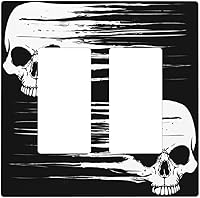 Vista 13 de Cubierta de placa de interruptor de luz basculante de esqueleto blanco y negro para decoración de pared para el hogar, dormitorio, cocina