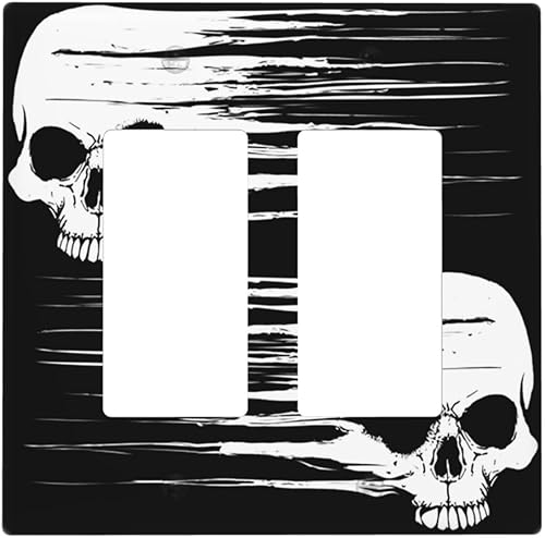 Miniatura 13 de Cubierta de placa de interruptor de luz basculante de esqueleto blanco y negro para decoración de pared para el hogar, dormitorio, cocina