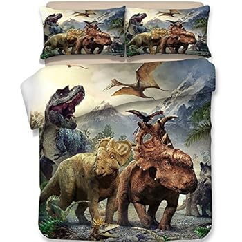 Linge De Lit Et Oreillers Rapport T Rex Lit Double Housse De Couette De Lit 2 P Cases Parure De Lit Dinosaure Dino Jurassique Cuisine Maison Lemoncitylive Com