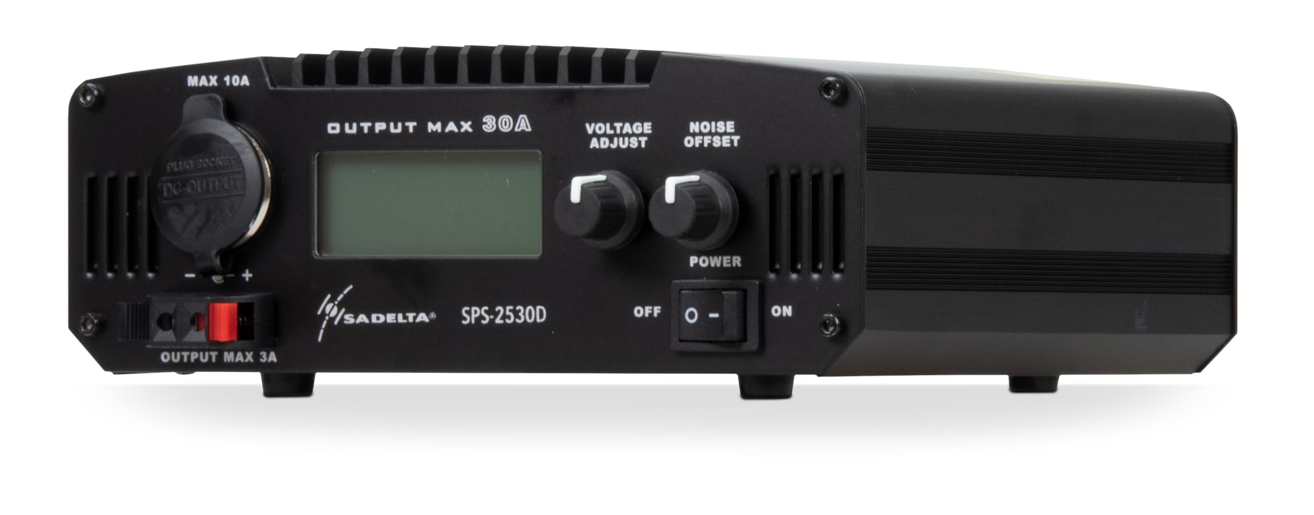SPS 2530D SADELTA Fuente Alimentación Conmutada 25 amp con Display, Voltaje Regulable 9 a 15 voltios.