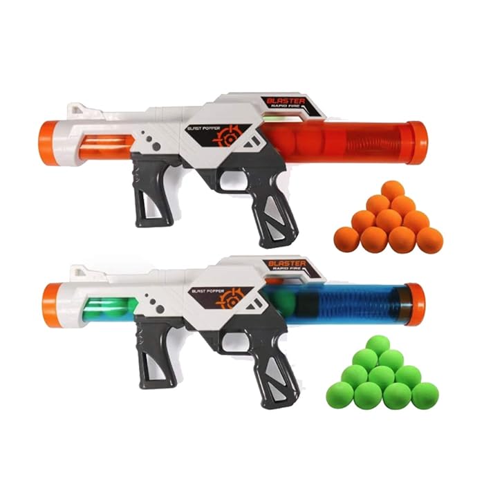 Buy ZacT 2 PCS Power Popper Gun Foam Ball Air Powered Shooter Toy Guns