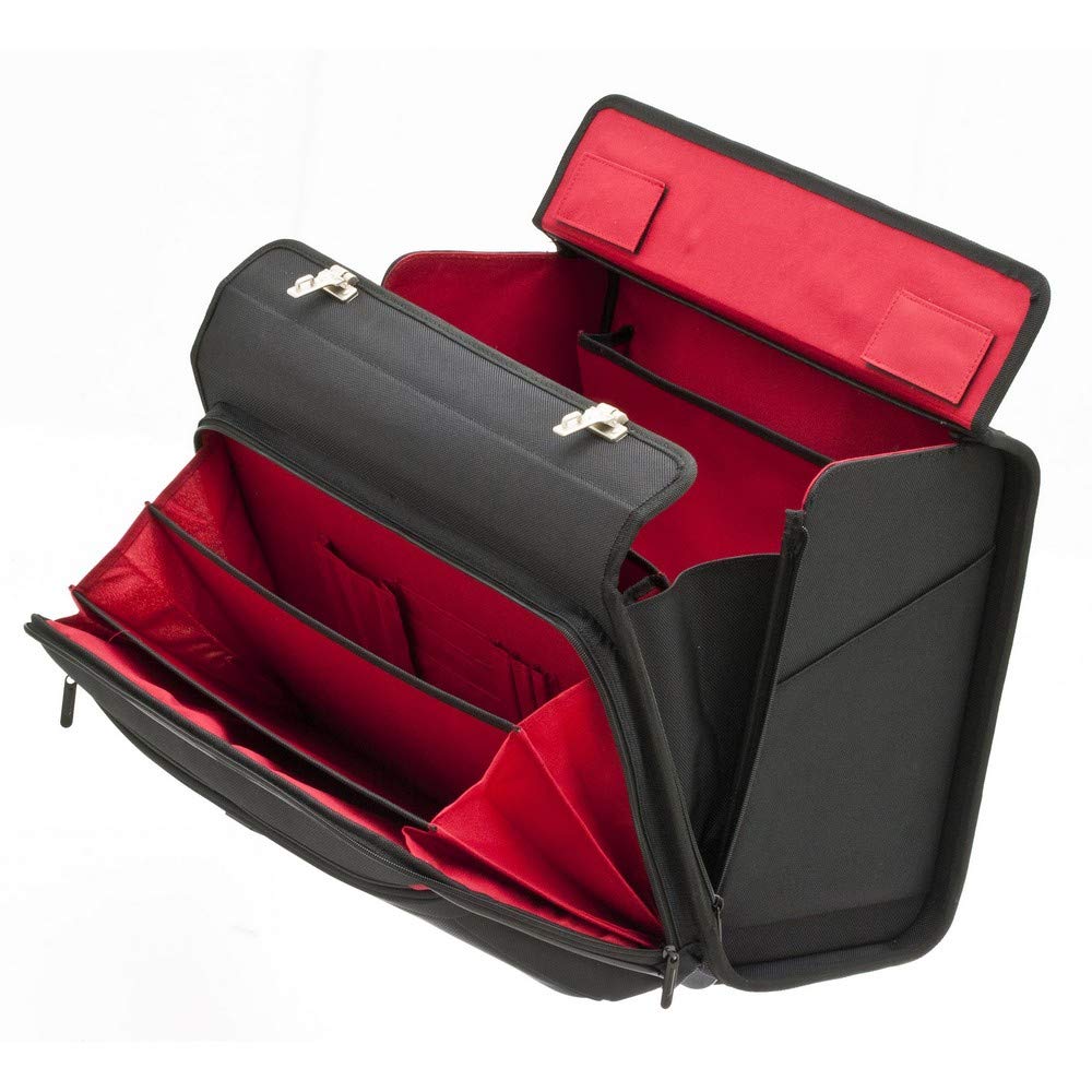 Davidts Trolley Rollkoffer Pilotenkoffer mit Rollen Aktenkoffer Lehrertasche Business Trolley 47x39x24 cm
