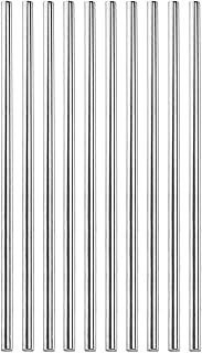 Rebower 304 Stainless Steel Solid Round Rod, [for Drift Punches Various Shaft DIY Craft Model Plane Model Ship Model Cars] - 5mmx250mm / Silver Tone / 10 Pcs