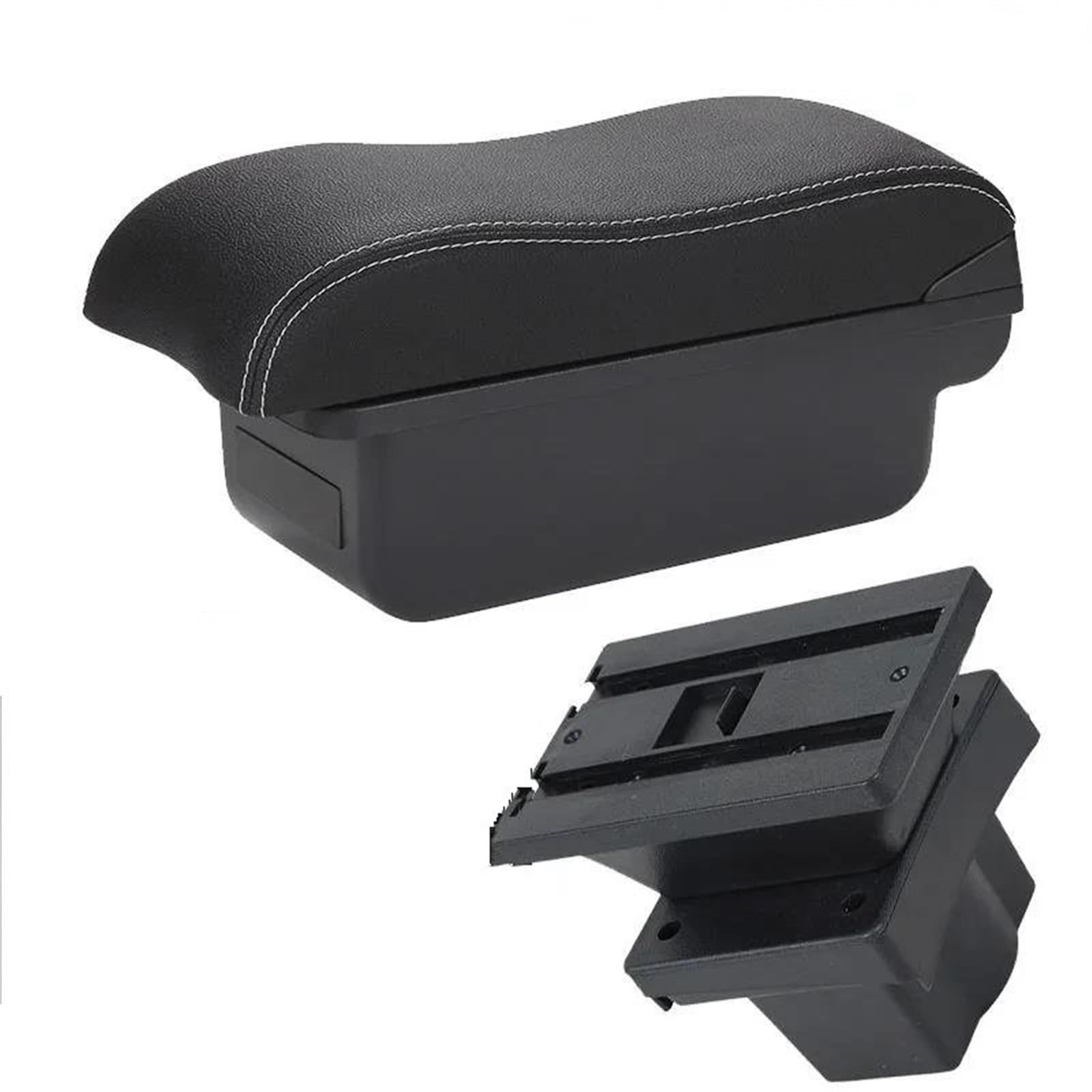 Hjkdsz C3 Black White For Skoda For Octavia For Yeti Mk2 A5 Car Armrest Curved Box Surface Dedicated Storage Compartment Accessories(C3 Black White)