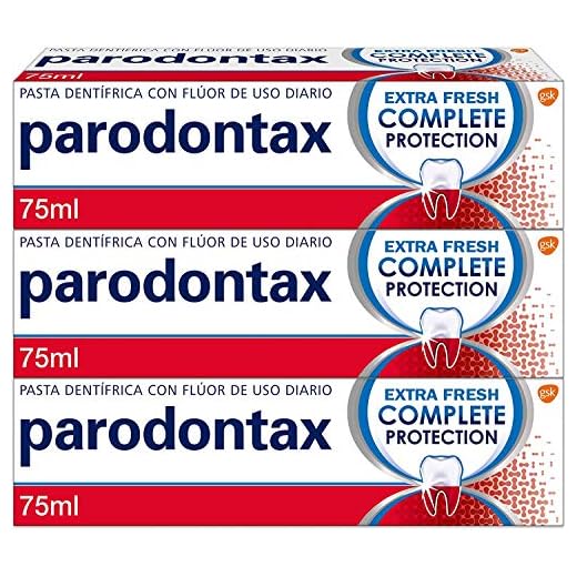 Parodontax, Complete Protection, Extra Fresh, Pasta de Dientes con Flúor, Ayuda a Detener y Prevenir el Sangrado de Encías, Pack de 3 x 75 ml