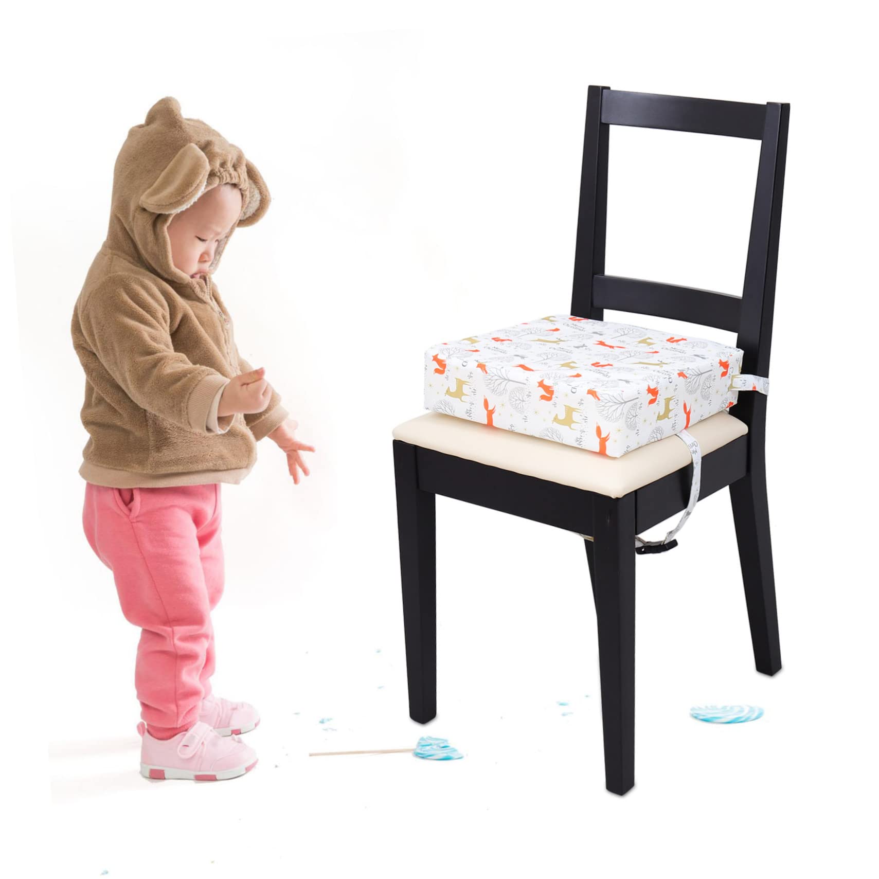 PRETYZOOM 2 Uds Silla De Comedor Silla Elevadora Elevadora Alta para Asiento De Coche Alta a Material De Poliéster Impermeable