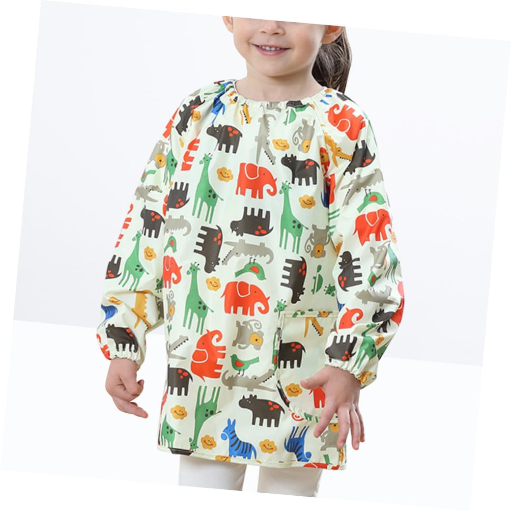 Didiseaon Delantal de Pintura para Bata de Arte Manga Larga Color Amarillo M Ropa Protectora Transpirable y Resistente a Manchas para Manualidades y Dibujo