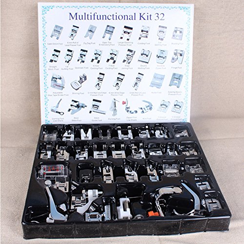image for YEQIN 32 PCS Domestic Sewing Foot Presser Feet Set for Singer, Brother