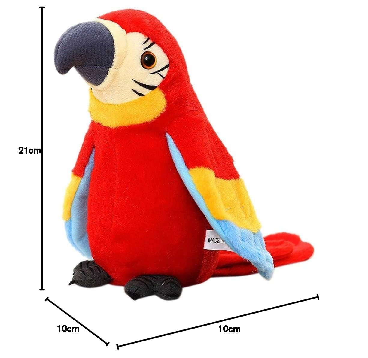 Pappagallo Parlante per Bambini Parla Parlando Record,peluche parlante.Giocattolo Peluche che Riproduce la Voce Ripete Quello Che Dici. Regalo per Bambini e Neonati (ROSSO)