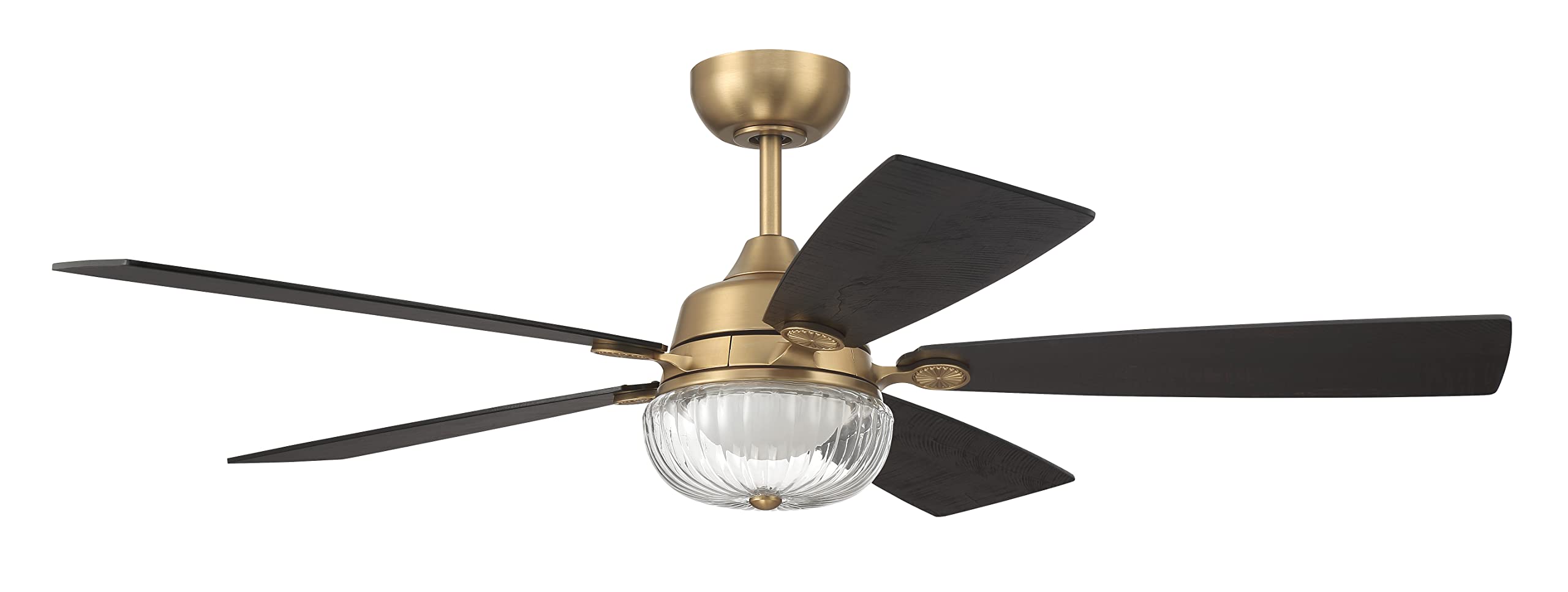 CraftmadeCHS52SB5 Chandler 52" Ceiling Fan with LED Lights and Remote, Satin Brass