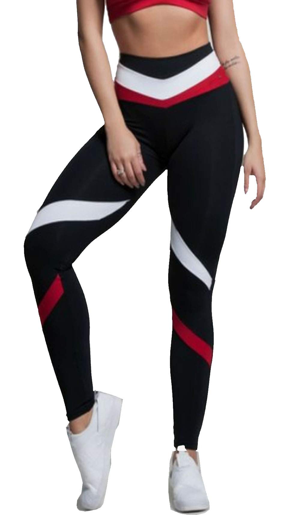 new look Neu Look Gym wear Leggings Ankle Length Workout Active wear | Stretchable Striped Jeggings | High Waist Sports Fitness Yoga Track Pants for Girls & Women (Medium)-picture-45