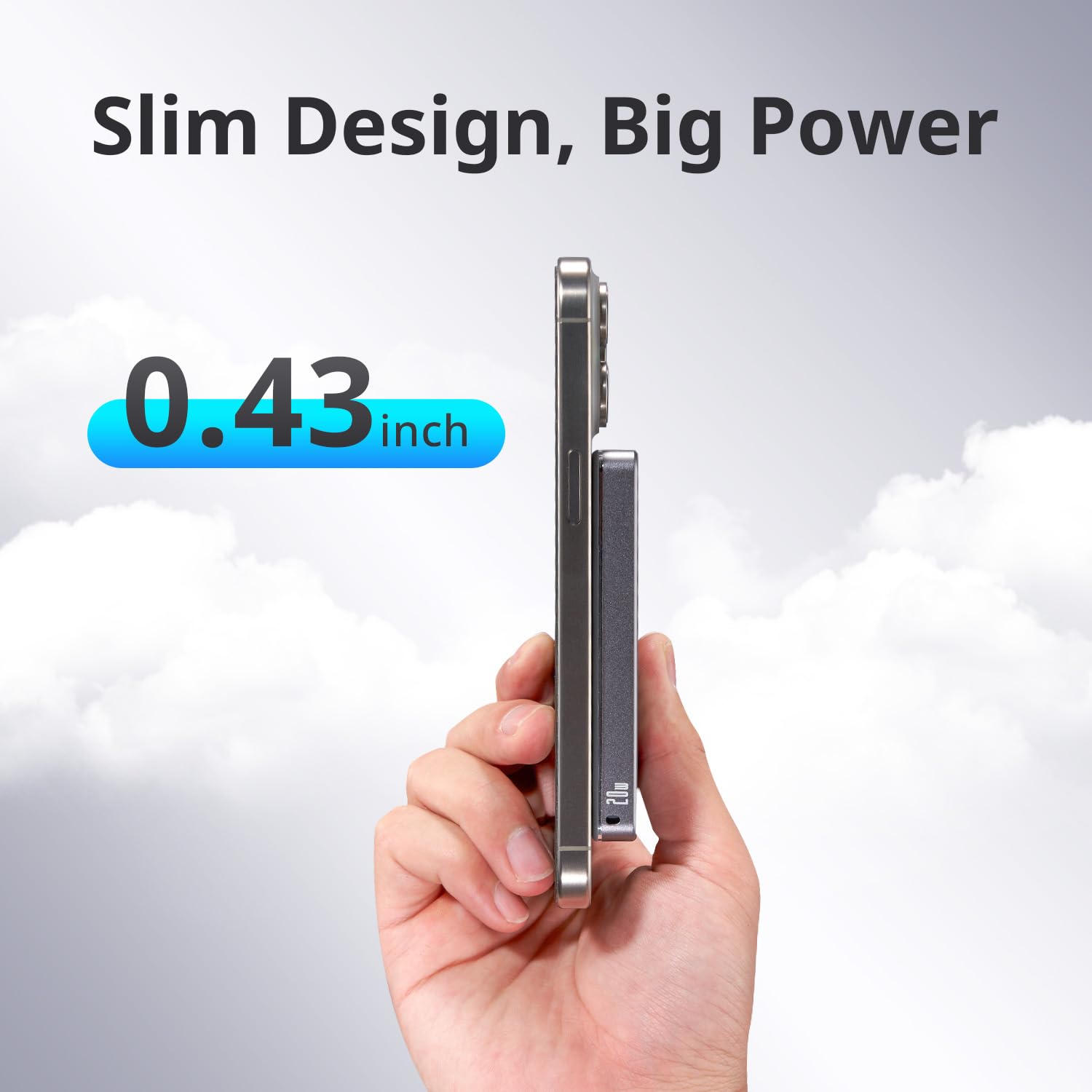 ARKEEP Magnetic Portable Charger, Wireless Portable Charger with 20W PD Fast Charging, Type-C Input/Output Magnetic Power Bank Compatible with iPhone 16/15/14, 5000mAh Ultra Slim Magnetic Battery Pack