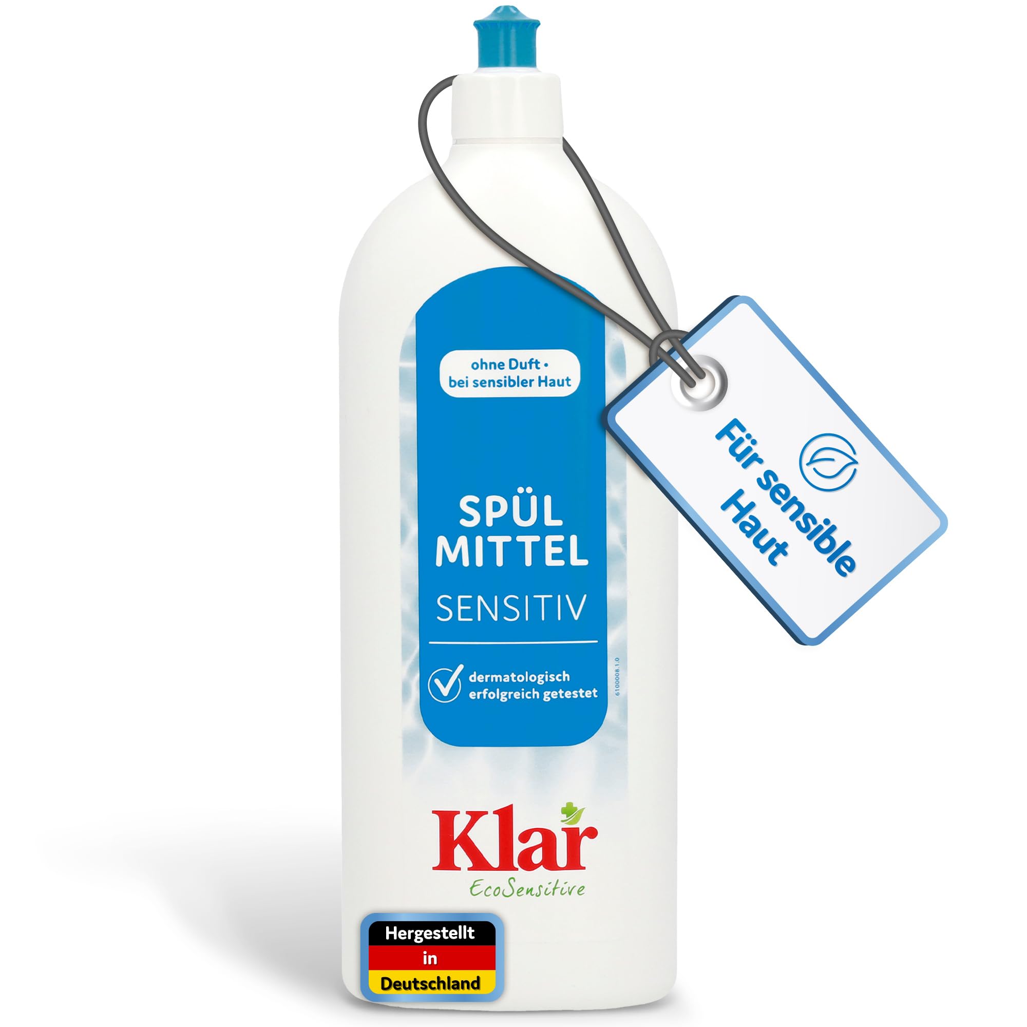 Klar EcoSensitive Spülmittel SENSITIV, 1l - Ohne Duft & hypoallergen