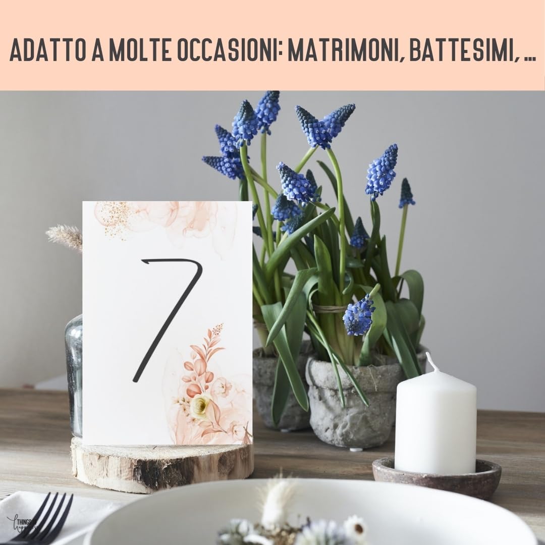 30 Numeri Da Tavolo Arcobaleno In Acrilico Con Supporti In Legno Per Matrimonio E Feste - 12,7x17,8 Cm - 3