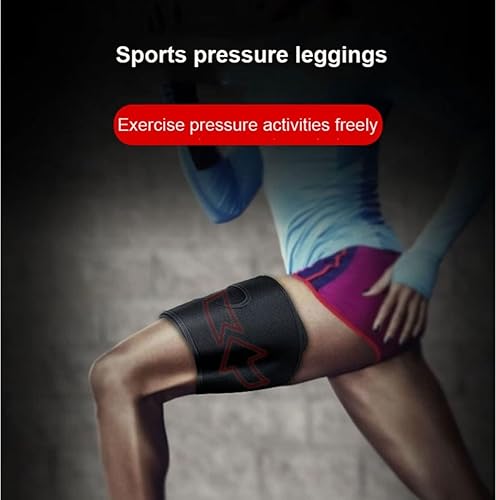 Miniatura 3 de KeuLEn Manga de compresión para muslo, para isquiotibiales doloridos, ingle, soporte cuádruple, mangas superiores de pierna para hombres y mujeres