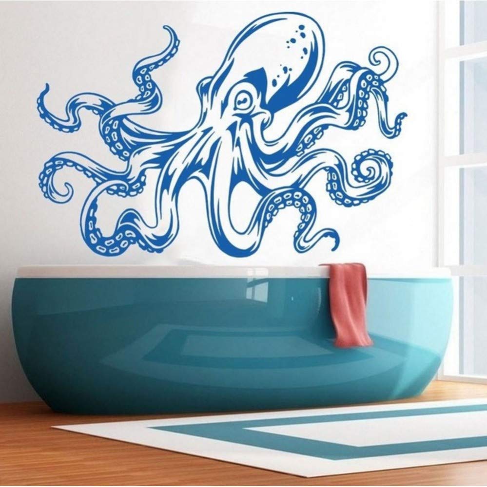 Octopus Tentacles Wall Decal Eco-Friendly Sea Ocean Animal Vinyl Art Mural Bathroom Wall Sricker Glass Wall Paper 85 * 57Cm