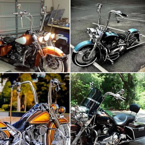 Image of Motorcycle Mirror,10mm Motorbike Rear View Mirror Irregular Shape Compatible with Harley Street Glide Electra Glide Road King Softail Touring Sportster and More (Chrome Round Shape)