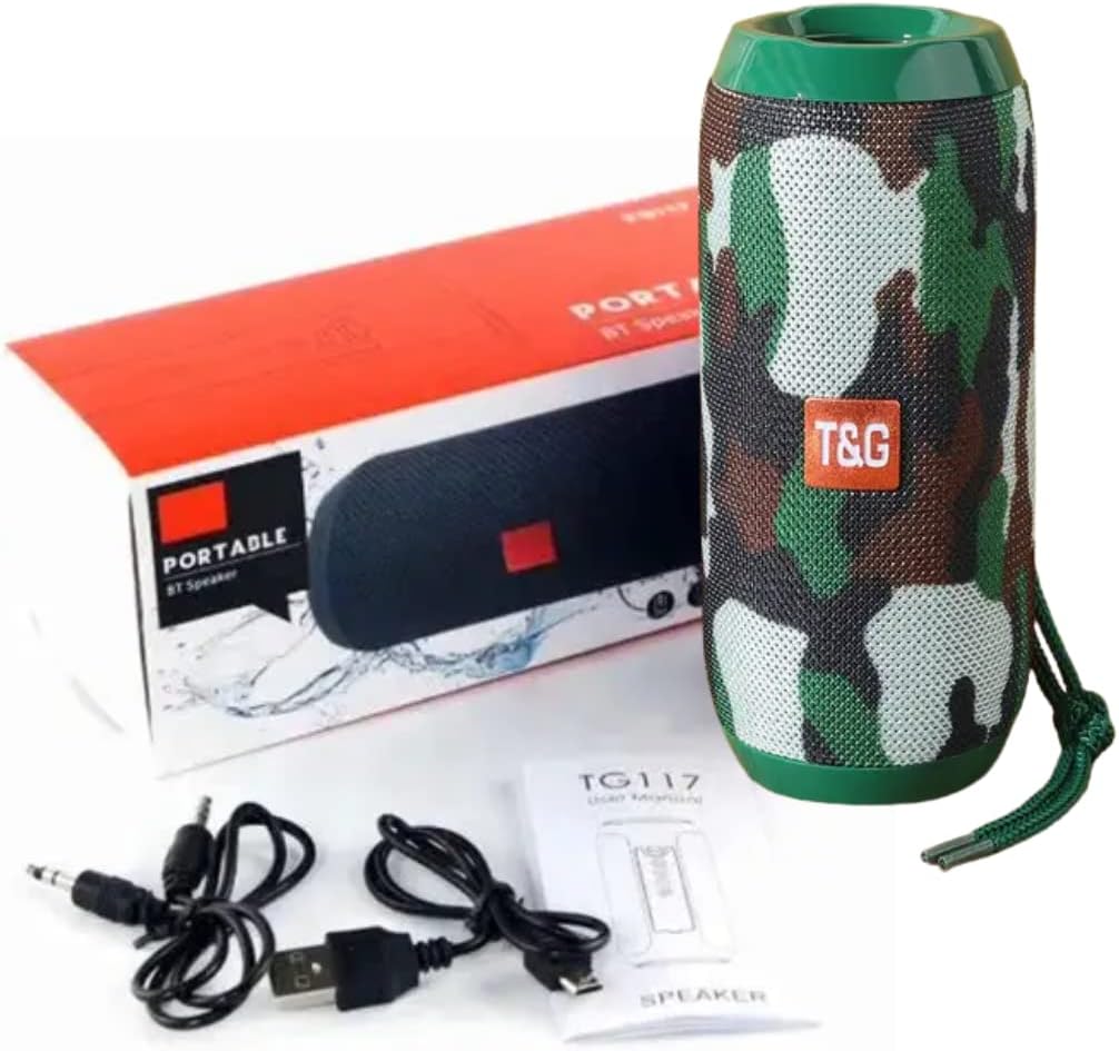 T&G TG117 Portable Bluetooth Speaker Wireless Bass Column Waterproof Outdoor Music Vibro Speakers TF Card Subwoofer Loudspeaker