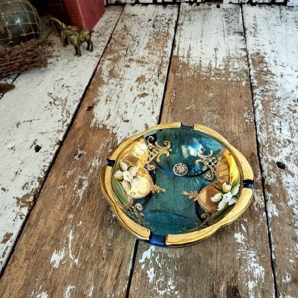 イタリア ヴィンテージ ムラーノ ガラス ベネチアングラス灰皿　アッシュトレイ イタリア ヴィンテージ ムラーノ ガラス ベネチアングラス アッシュ