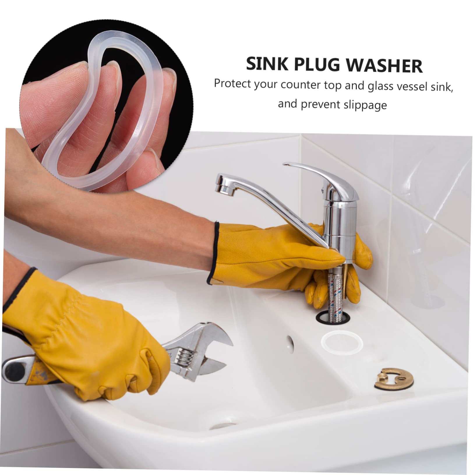 5 Set Guarnizioni in Gomma Per Lavabo Per Scarico Lavabo Facile Installazione Alta Affidabilità 3 Pezzi*5