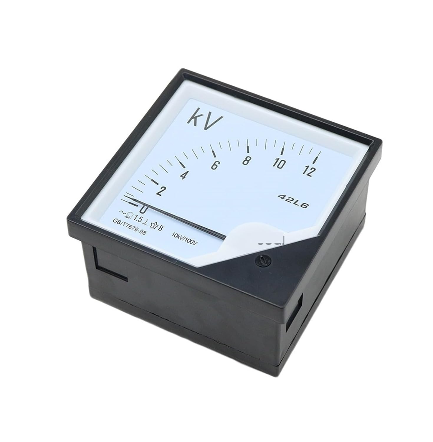 42L6-V AC Voltmeter Analog Panel Pointer 10KV/100V Mechanical Meter 120 * 120mm 1Pcs